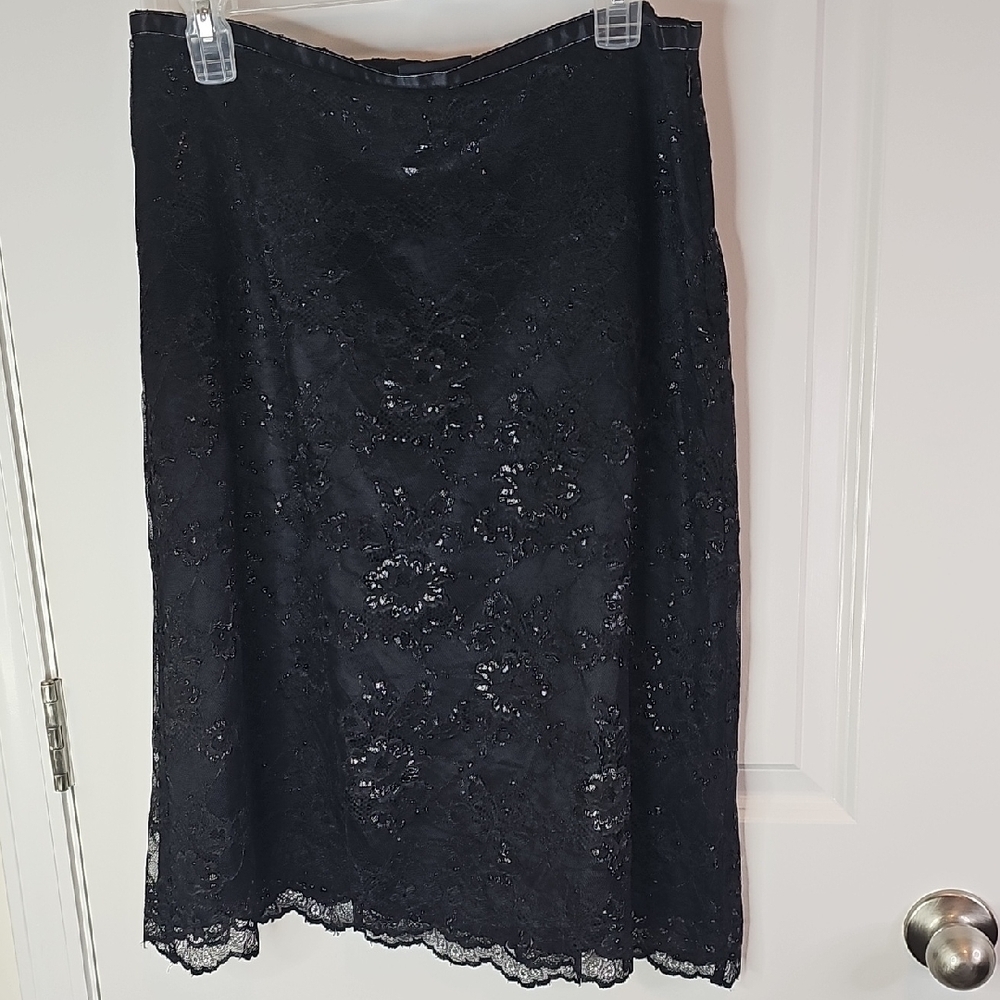 The Limited‎ Black Lace Pencil Skirt